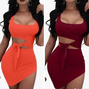 2 Gobles Women's Bodycon Cut Out Sleeveless Mini Club Tank Dresses